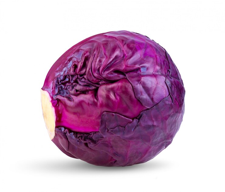 Foto rotkohl eine scheibe isoliert