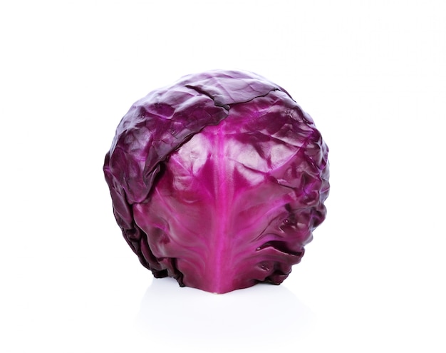 Rotkohl getrennt auf Weiß