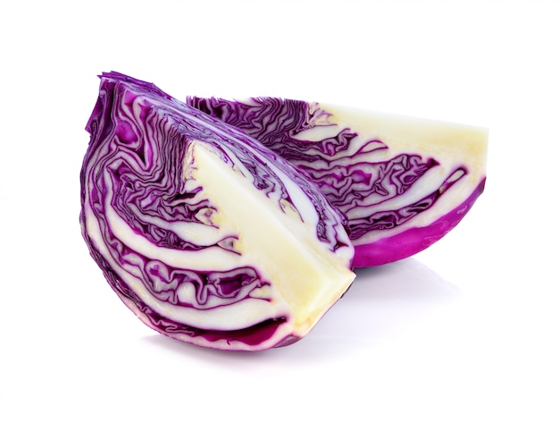 Rotkohl getrennt auf Weiß