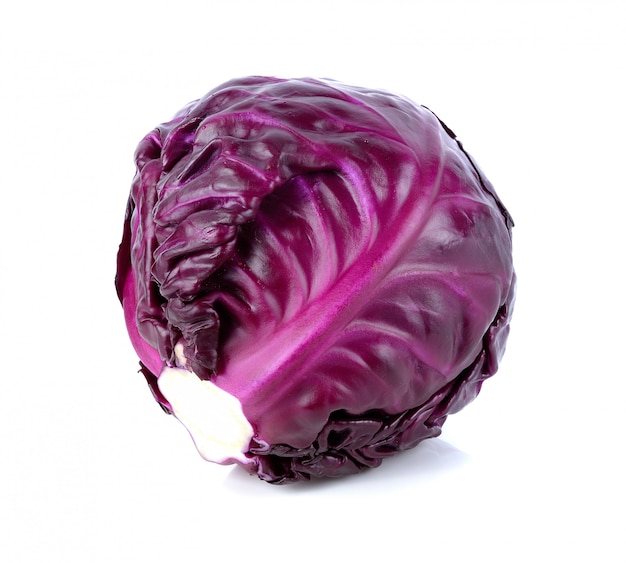 Rotkohl, isoliert auf weiss