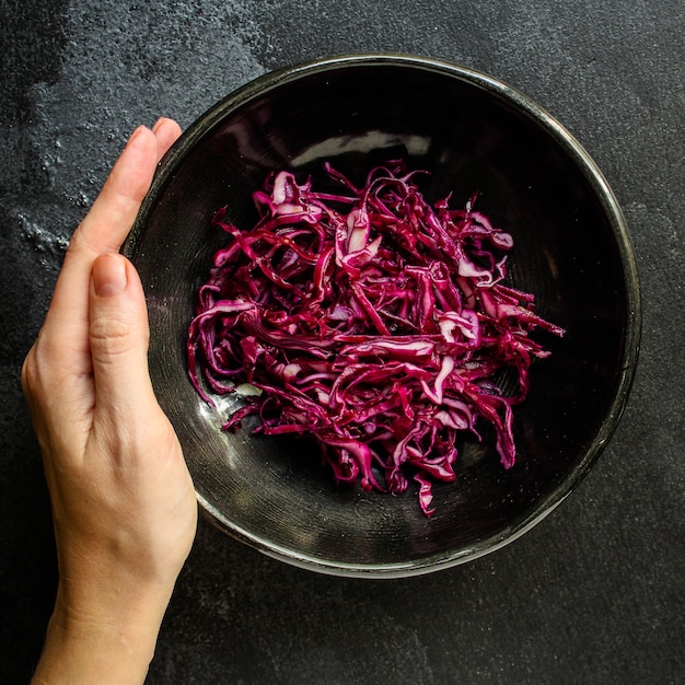 Rotkohl, rohes Gemüse