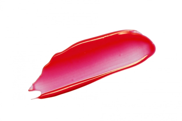 Rotrosa Lipgloss-Abstrich-Farbfeld isoliert