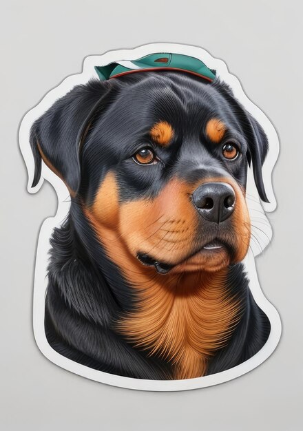 Foto rottweiler bonito de desenho animado