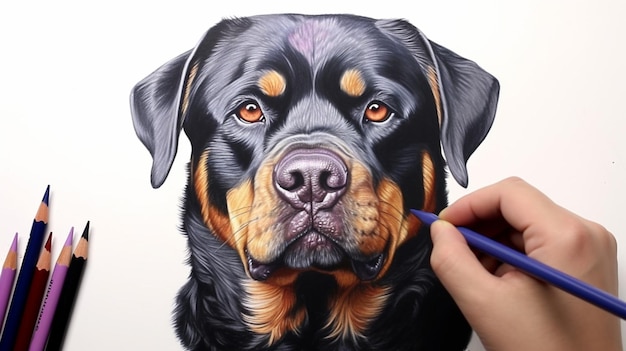 Foto rottweiler con cabeza de perro para colorear