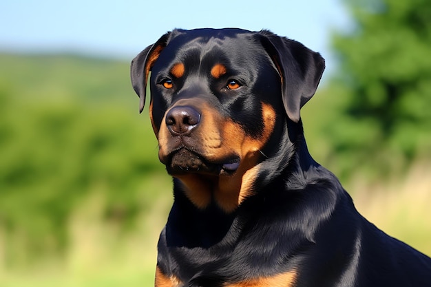 Rottweiler com um Demeanor Protetor