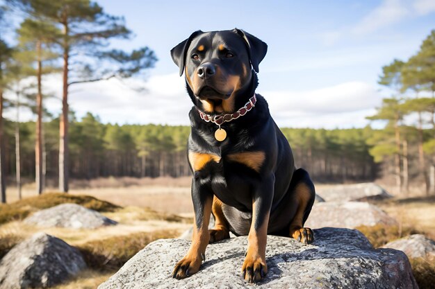 Rottweiler em um ambiente natural