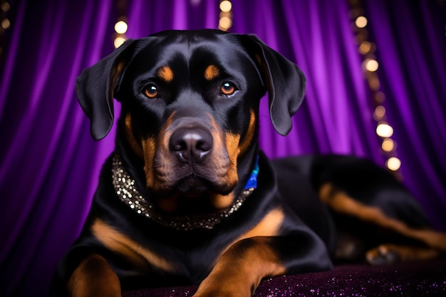 Foto el rottweiler en un entorno real