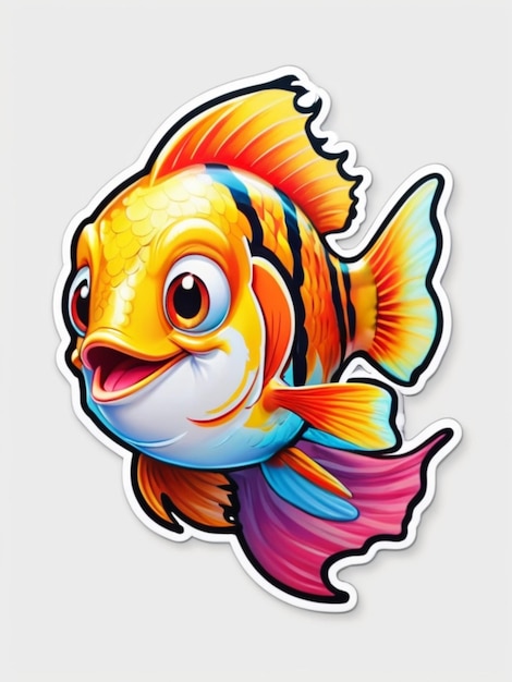 Rótulo de desenho de camiseta de peixe