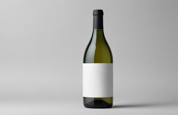 Rótulo em branco de maquete de garrafa de vinho