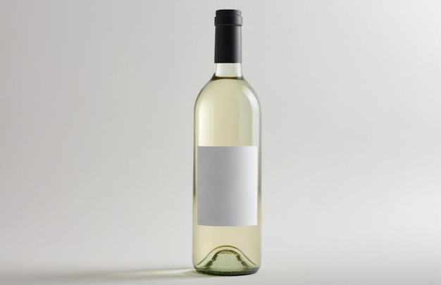 Rótulo em branco de maquete de garrafa de vinho