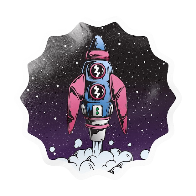 Rótulo espacial png Starburst adesivo de emblema em fundo transparente