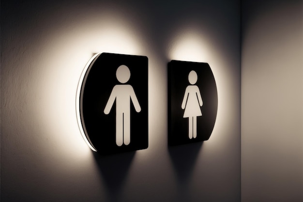 Rótulos de baños para hombres y mujeresPlacas de pared