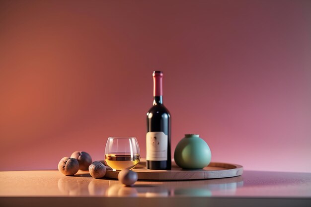 Foto rotwein-lafite-weinglas-becher, elegantes, romantisches getränk, hintergrundillustration