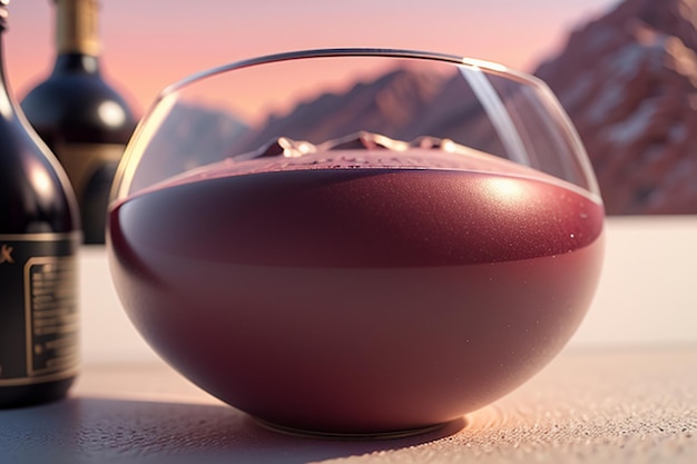 Rotwein-Lafite-Weinglas-Becher, elegantes, romantisches Getränk, Hintergrundillustration