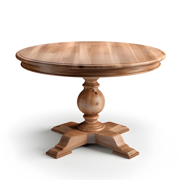 Foto round wooden table