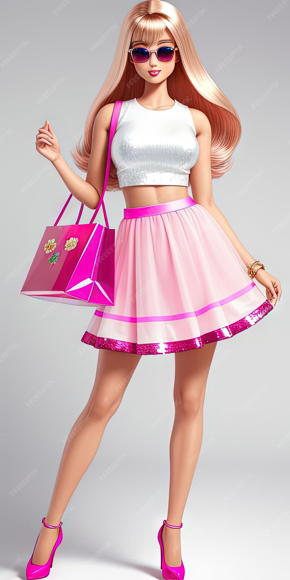 Roupa da moda de verão para boneca barbie fashionable shopping