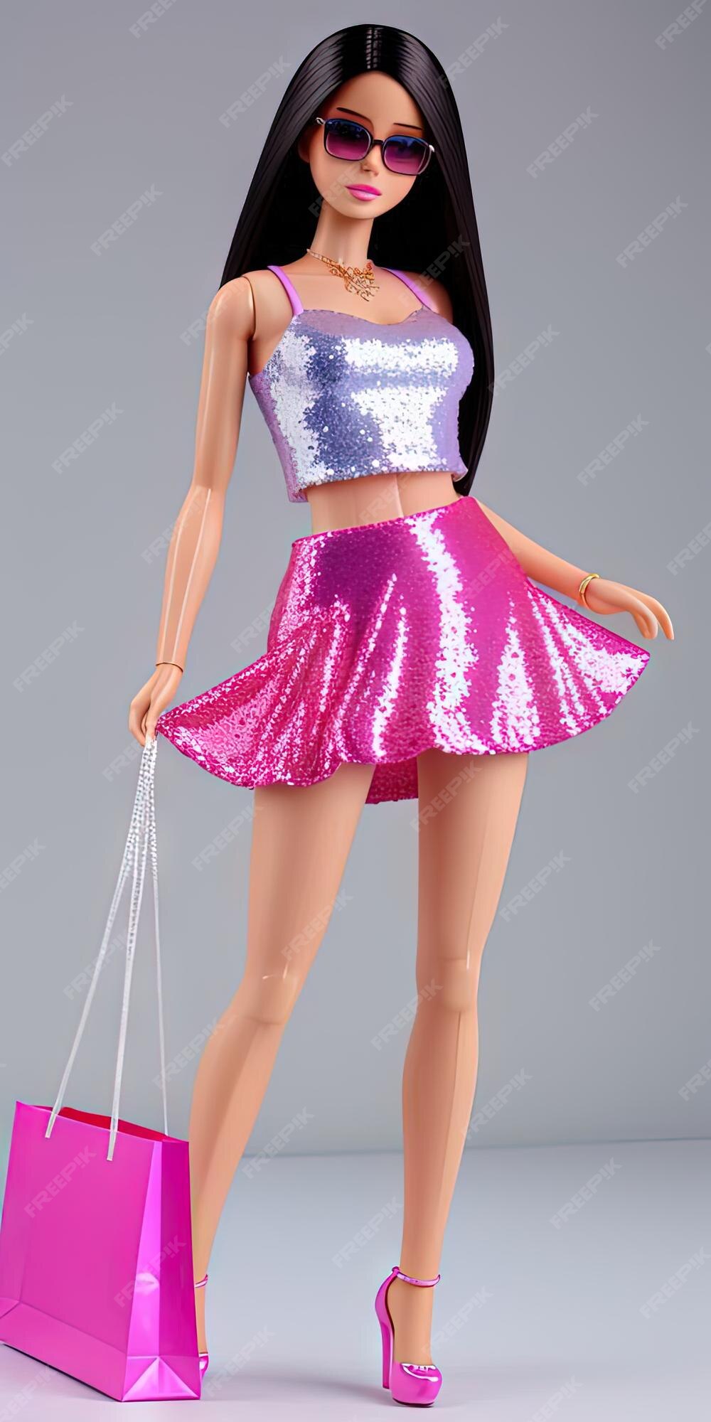 Roupa da moda de verão para boneca barbie fashionable shopping