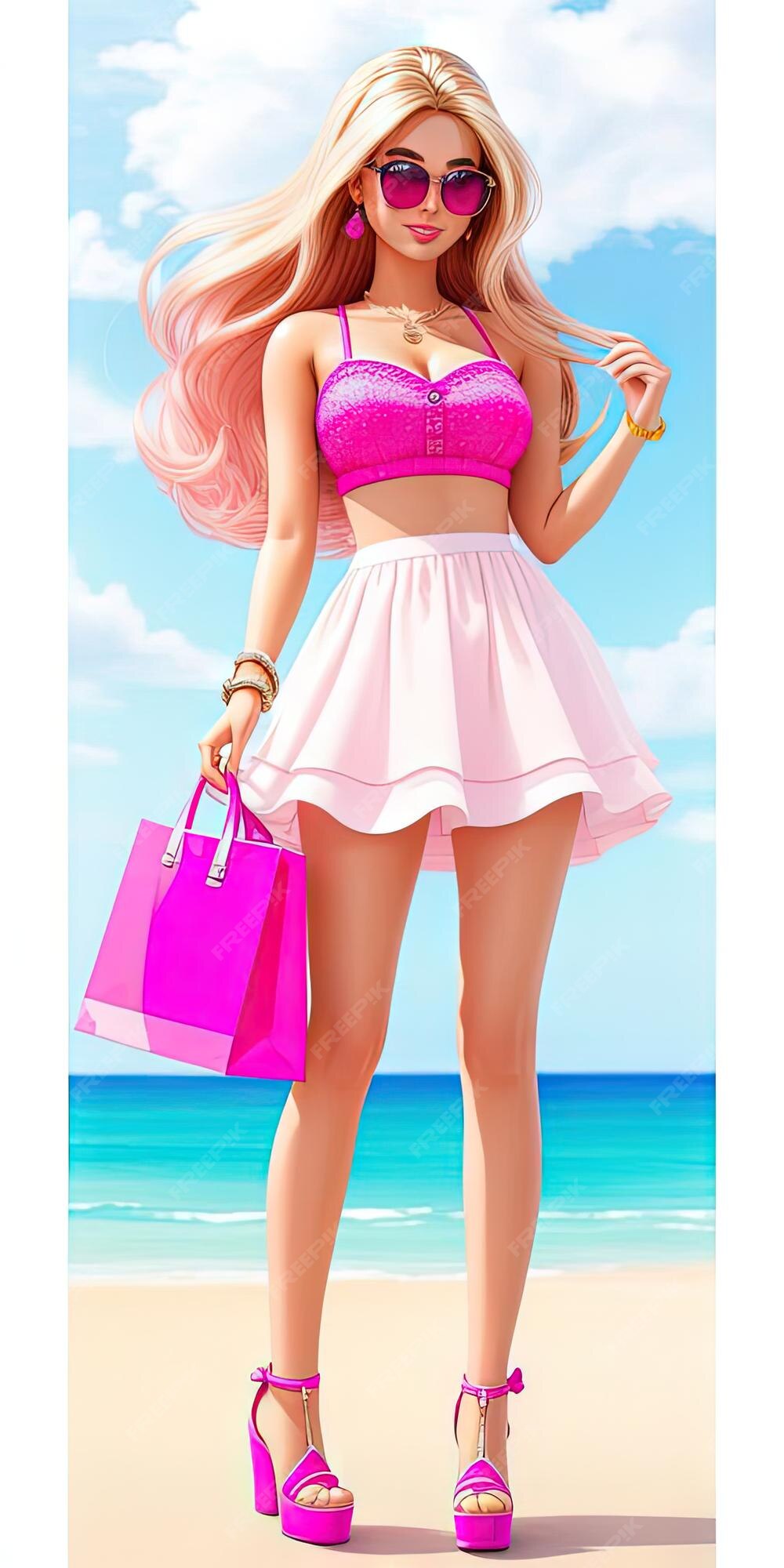 Roupa da moda de verão para boneca barbie fashionable shopping