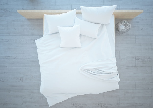 Roupa de cama branca no quarto