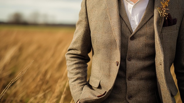 Foto roupa masculina de outono e inverno roupas e acessórios de tweed coleção no campo inglês homem estilo de moda clássico gentleman olhar inspiração
