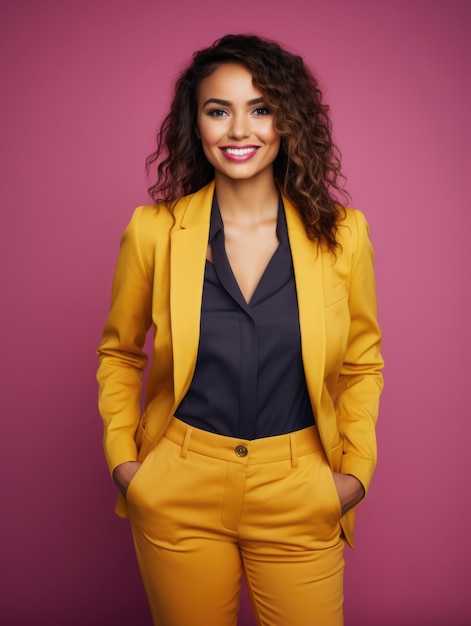 Foto roupas coloridas de mulher de negócios gostosa sorridente