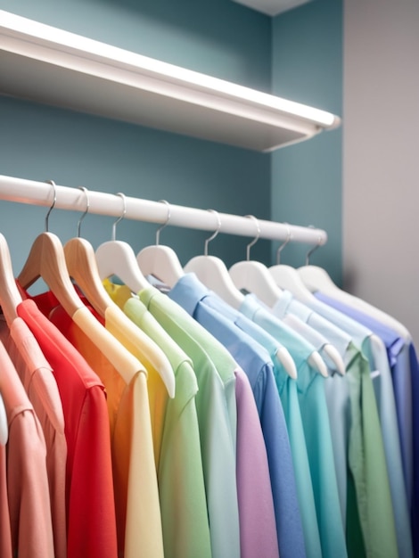 roupas coloridas em cabides de fundo