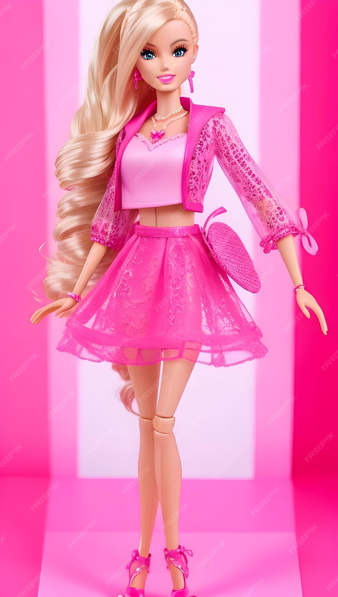 Boneca Barbie Das Crianças Usando Roupas Cor-de-rosa Imagem de Stock  Editorial - Imagem de forma, desgastar: 194334824