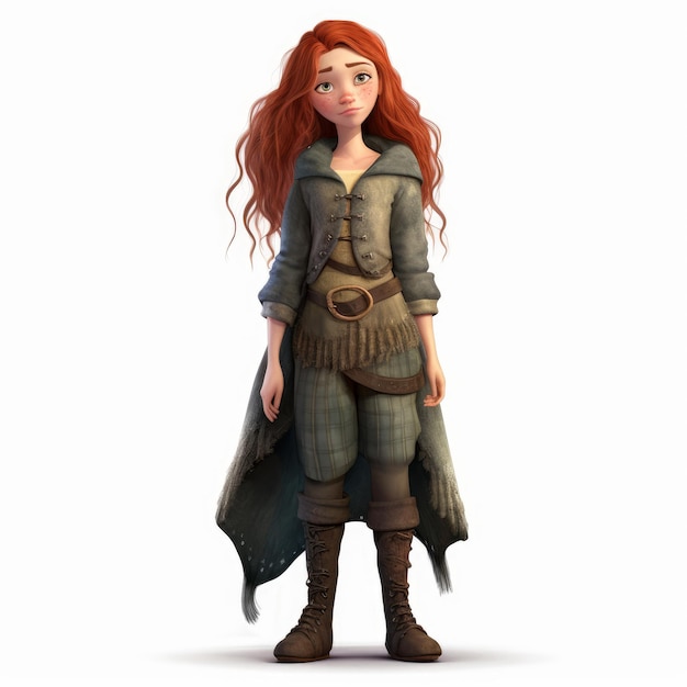 Roupas de estilo medieval em um personagem da Pixar