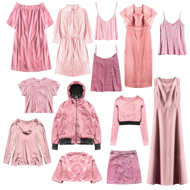 Foto roupas rosa isoladas