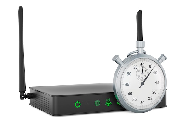 Router mit Stoppuhr-3D-Rendering