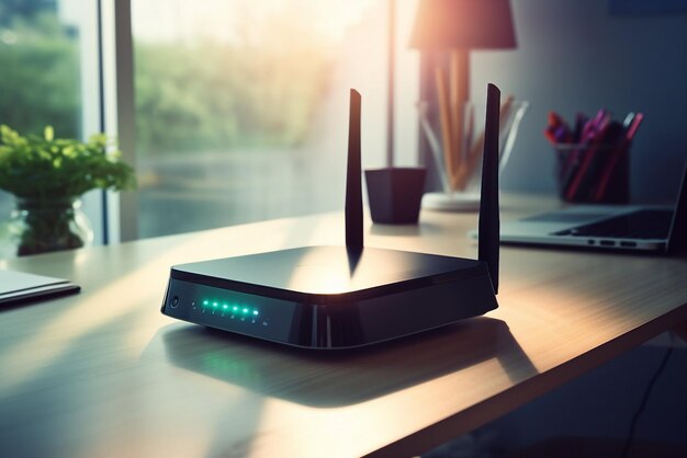 Foto router wifi en una mesa