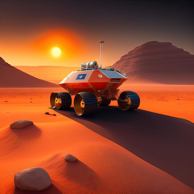 El rover de Marte explorando la superficie de Marte