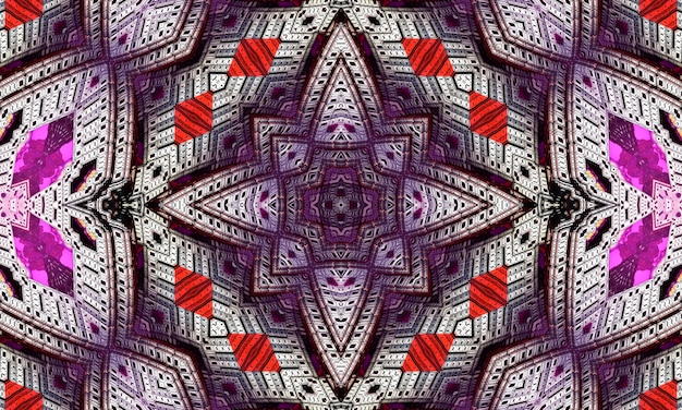 Roxo repetindo flor ornamentado mandala fundo padrão - gráfico de papel de parede ornamento simétrico abstrato.