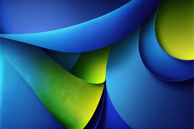 Royal Blue und Lime Wellig Abstrakte Tapete generative ai