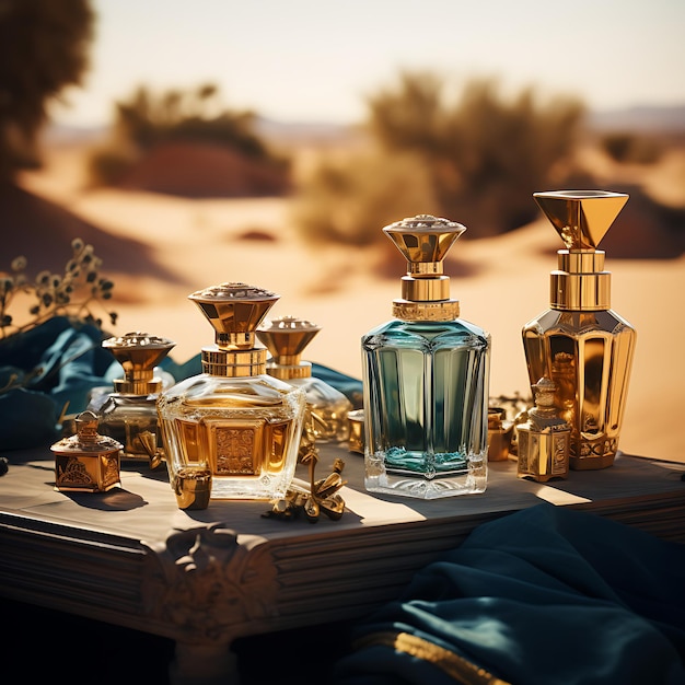 Royal Essence Fotografía de la opulencia y el lujo asociados con los aceites de attar árabes