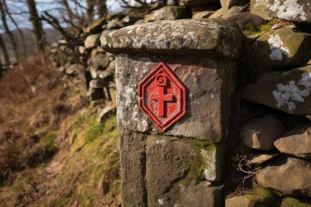 Royal Mail símbolo em uma parede Cumbrian 8 de abril de 2017