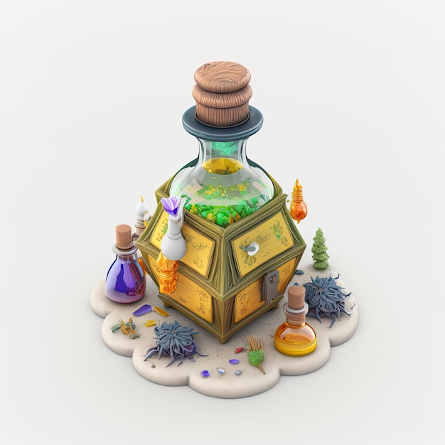 Rpg potion Objeto de item de rpg isométrico para jogo de rpg Generative AI