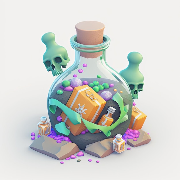 Rpg potion Objeto de elemento de rpg isométrico para juego de rpg IA generativa