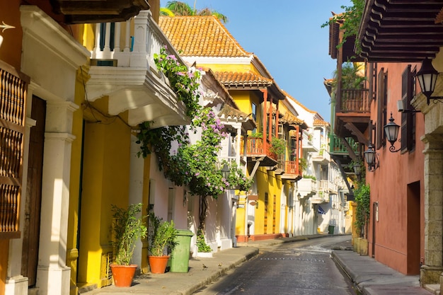 Rua com edifícios ao fundo