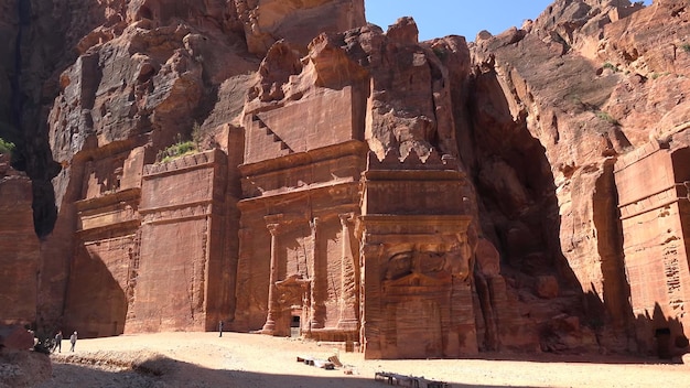 Rua das fachadas em Petra Jordan Património Mundial