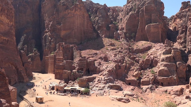 Rua das fachadas em Petra Jordan Património Mundial