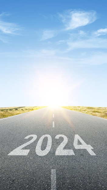 Foto rua de 2024 o caminho para 2024 feliz ano novo 2024