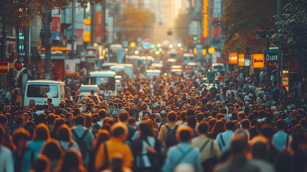 Foto rua lotada cheia de pessoas marchando juntas
