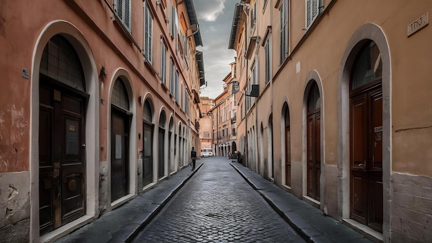 Foto rua velha em trastevere, em roma