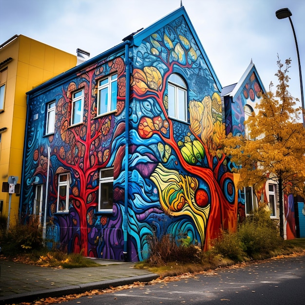 Rua Vibrant em Reykjavik, na Islândia