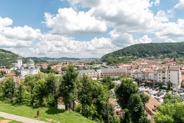 Rua, vista, em, Sighisoara, medieval, cidade, de, transylvania, RomaniaÂ