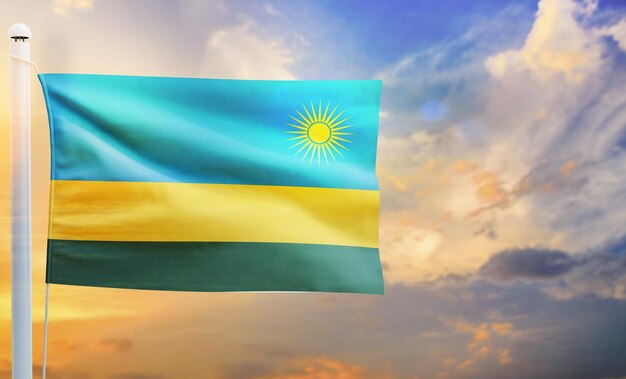 ruanda landesflagge, isolierte 3d-wehende flagge,