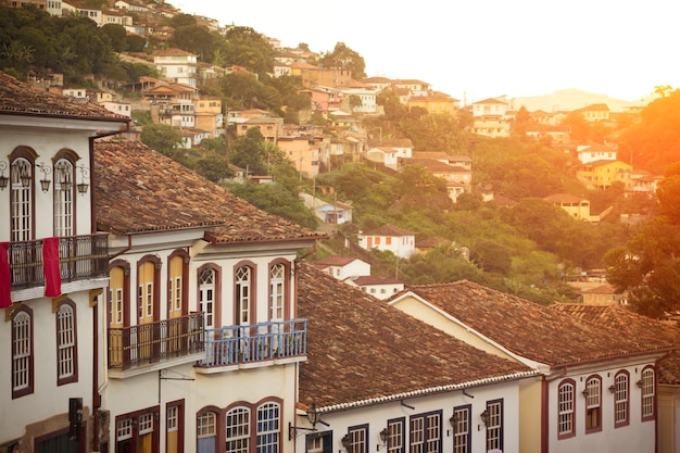 Ruas da famosa cidade histórica de Ouro Preto, Minas Gerais, Brasil