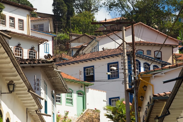 Foto ruas da famosa cidade histórica de ouro preto minas gerais brasil