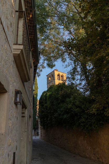 Ruas de Pedraza em Segóvia, Castilla y Len, Espanha. Pedraza, cidade medieval murada